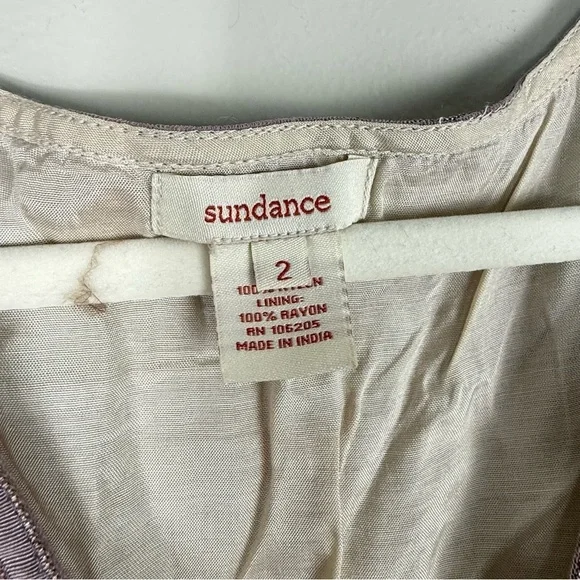 Sundance Dress Womens 2 Embroidered Floral Sheer V-Neck Sleeveless Pink Boho - Picture 5 of 8